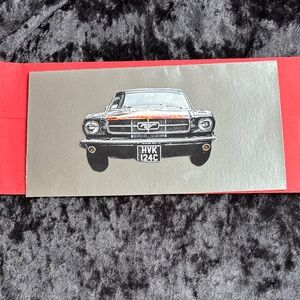 Classic Mustang Front Car Print - Black and Silver